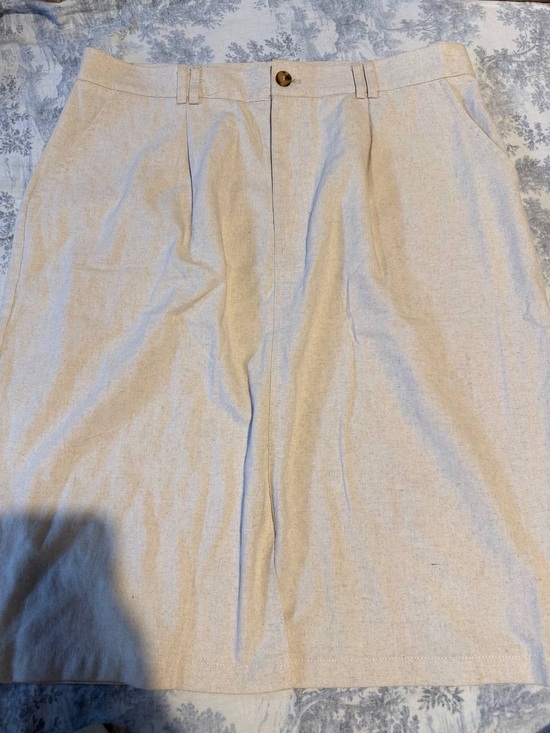 Cider Pants - Cider Women’s Light Beige Pleated Dress Shorts Cotton & Linen blend XL